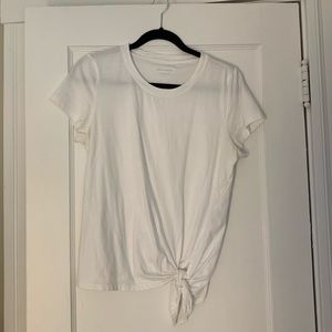 Knotted white tee